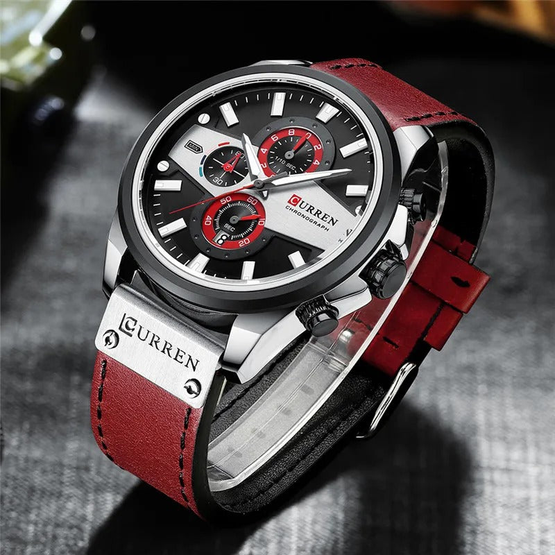CURREN 8394 Men's Leather Straps Watch