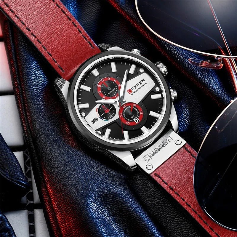 CURREN 8394 Men's Leather Straps Watch