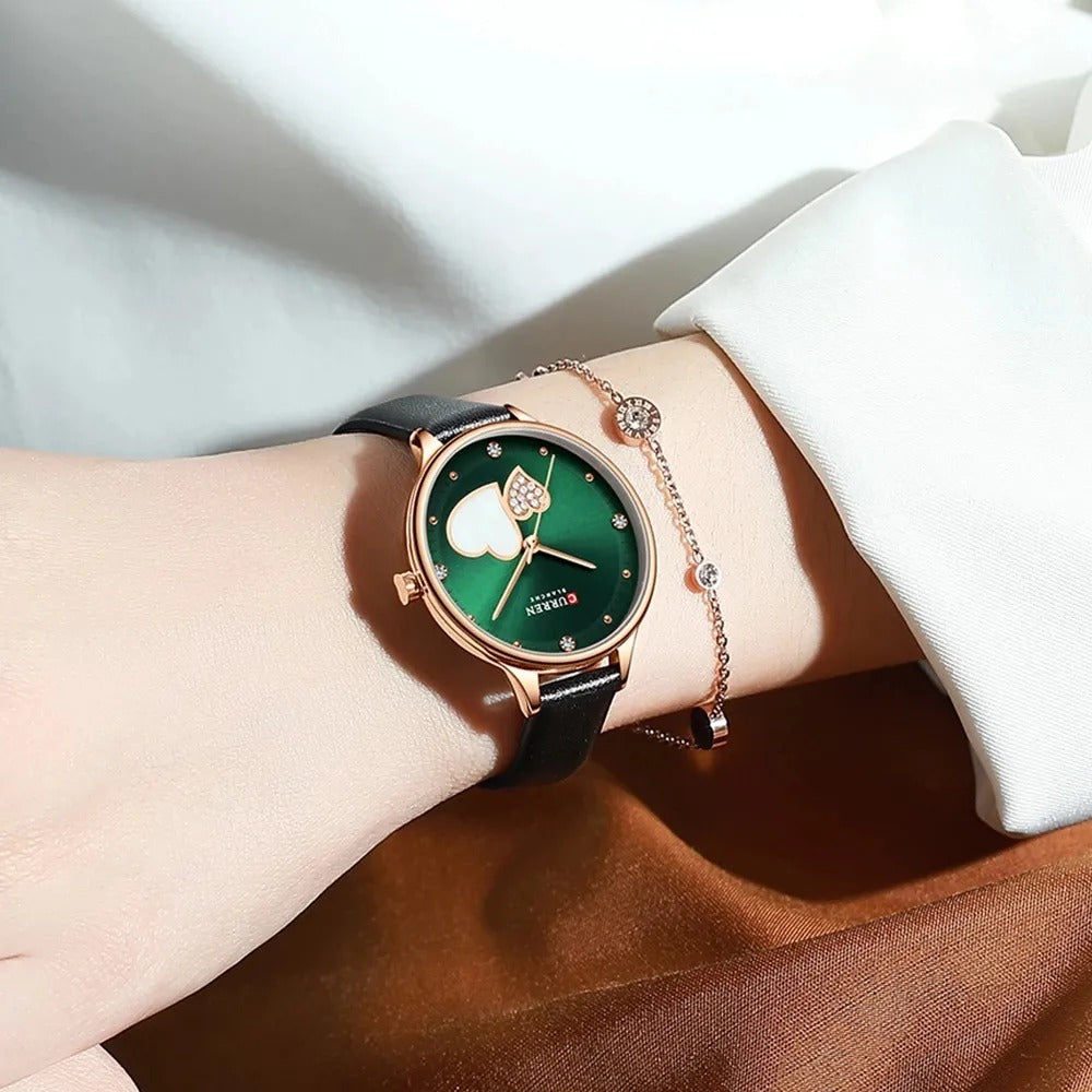 CURREN 9077 Women's Leather Straps Watch