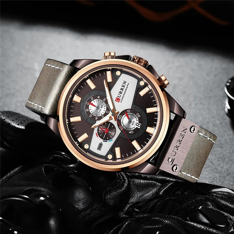 CURREN 8394 Men's Leather Straps Watch