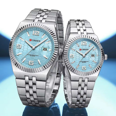 CURREN Couples Stainless Steel Watch