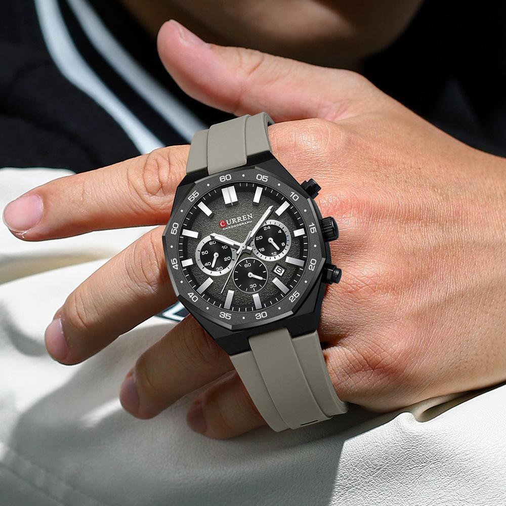CURREN 8489 Men's Rubber Straps Watch