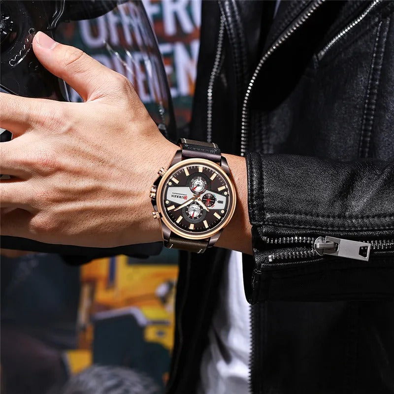 CURREN 8394 Men's Leather Straps Watch