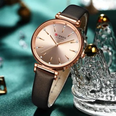 CURREN 9081 Women's Leather Straps Watch