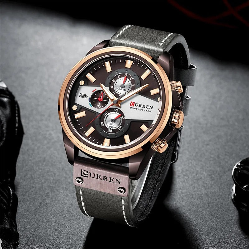 CURREN 8394 Men's Leather Straps Watch