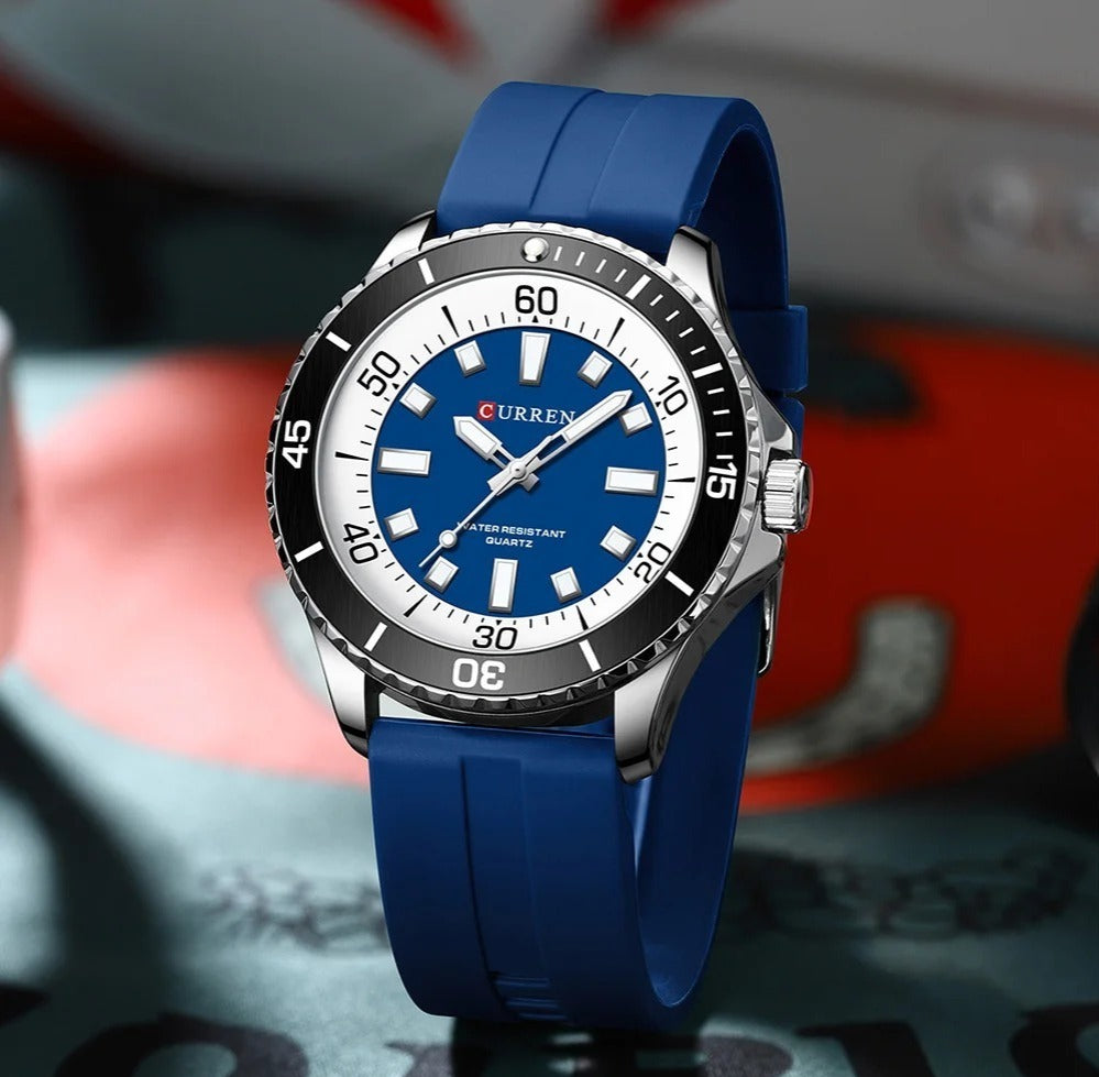 CURREN 8448 Men's Rubber Straps Watch