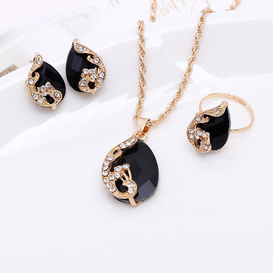 CURREN Original Brand Earrings-Ring-Necklace Jewellery Set For Women With Brand (Box & Bag)