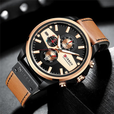 CURREN 8394 Men's Leather Straps Watch