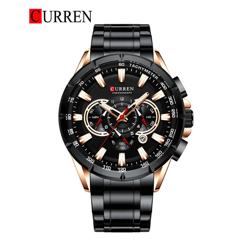 CURREN Original Brand Stainless Steel Band Wrist Watch For Men With Brand (Box & Bag)-8363