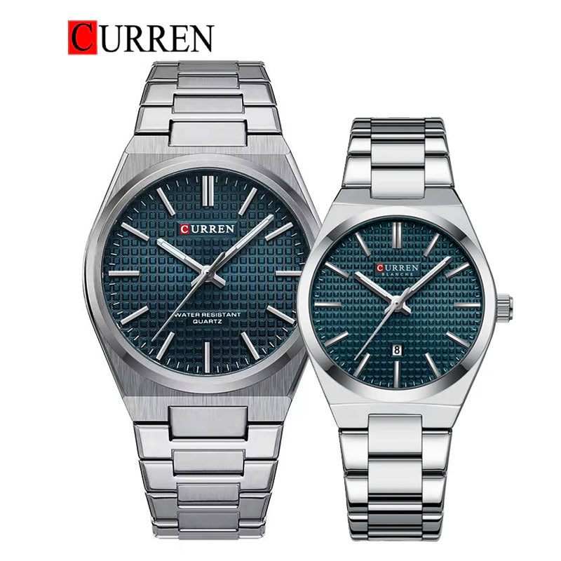 CURREN Couples Stainless Steel Watch