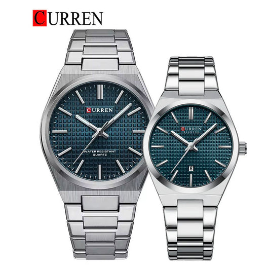 CURREN Couples Stainless Steel Watch
