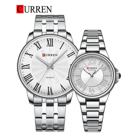 CURREN Couples Stainless Steel Watch