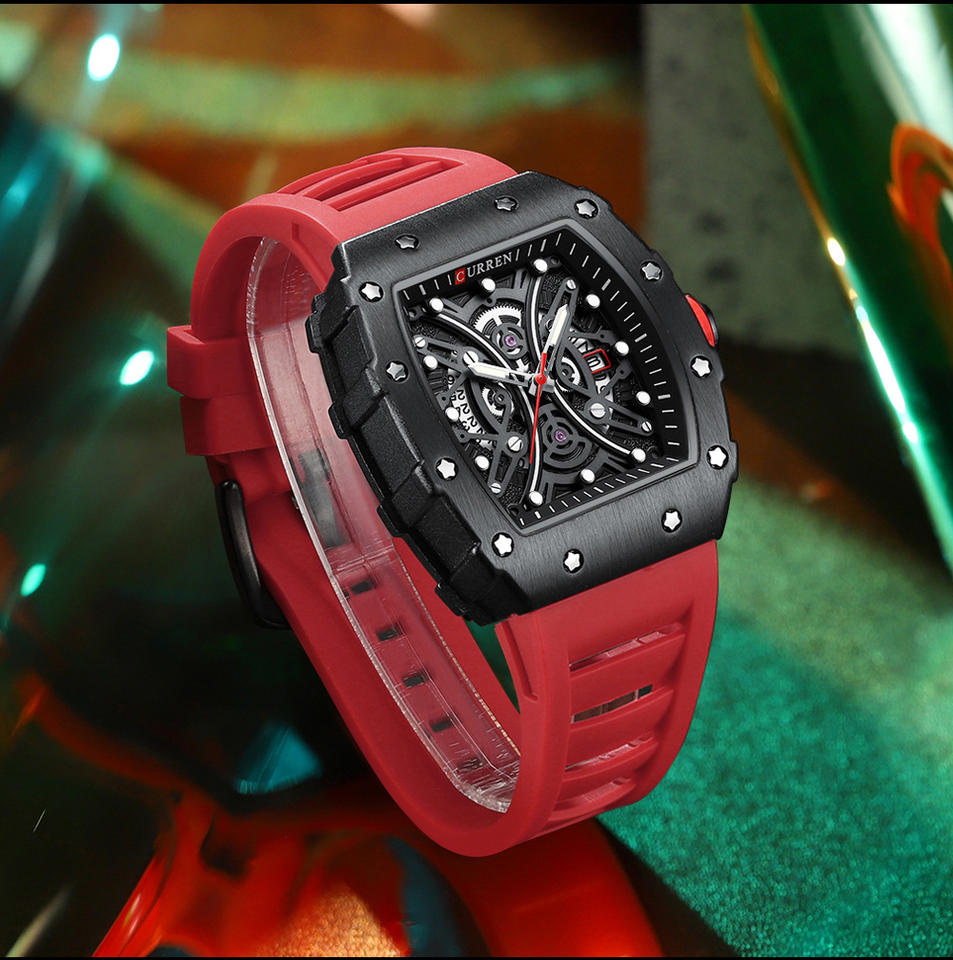 CURREN 8438 Men's Rubber Straps Watch
