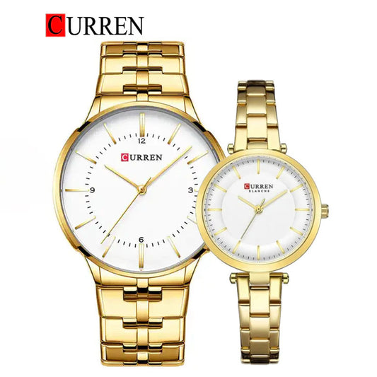 CURREN Couples Stainless Steel Watch