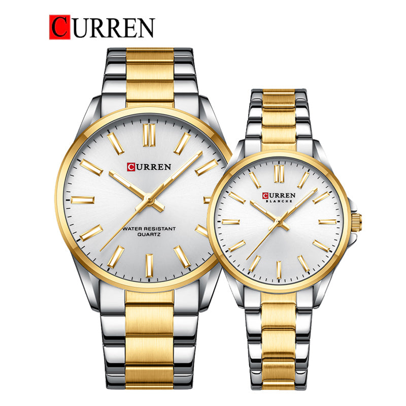 CURREN Couples Stainless Steel Watch