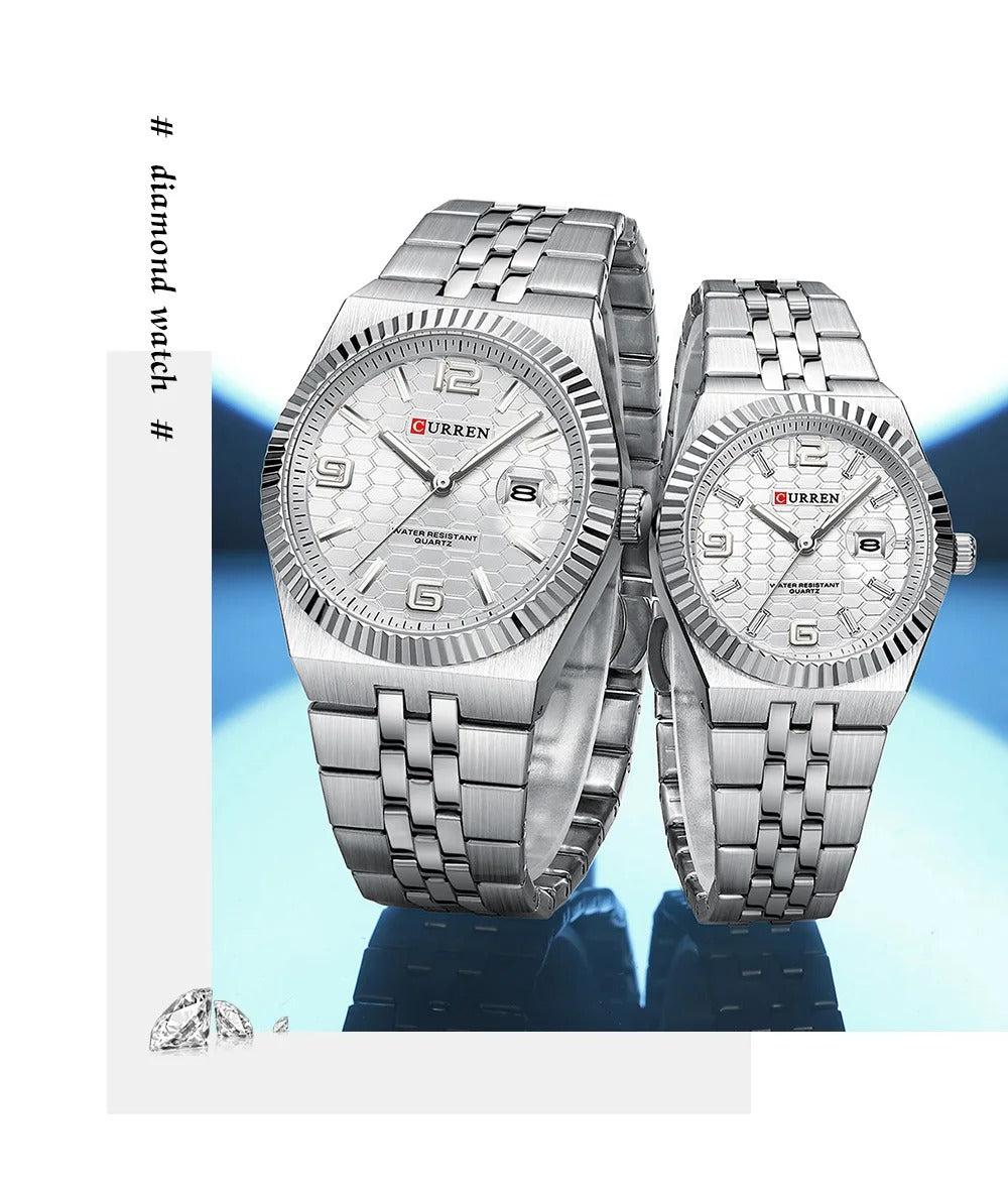 CURREN New Arrival Couples Stainless Steel Watch