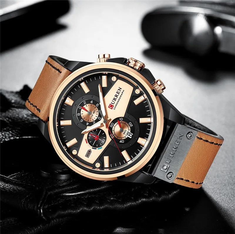 CURREN 8394 Men's Leather Straps Watch