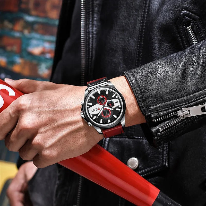 CURREN 8394 Men's Leather Straps Watch
