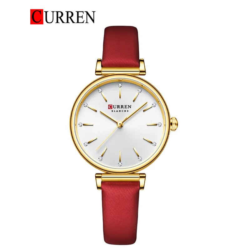 CURREN Original Brand Leather Strap Wrist Watches For Women With Brand (Box & Bag)-9081