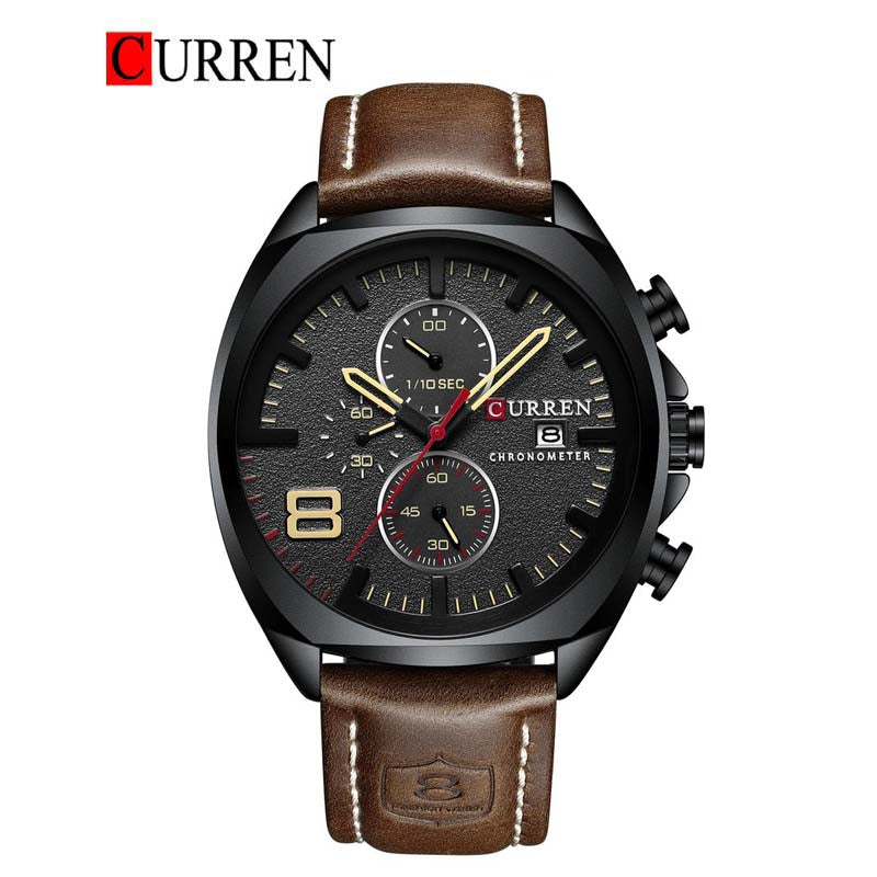CURREN Original Brand Leather Straps Wrist Watch For Men With Brand (Box & Bag)-8324