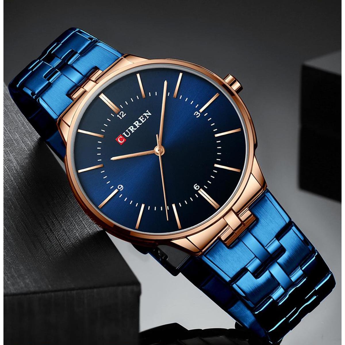 CURREN Couples Stainless Steel Watch