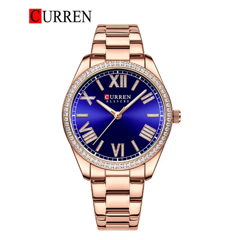 CURREN Original Brand Stainless Steel Band Wrist Watch For Women With Brand (Box & Bag)-9088