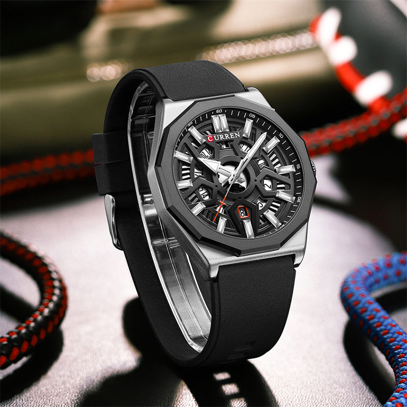 CURREN 8437 Men's Rubber Straps Watch