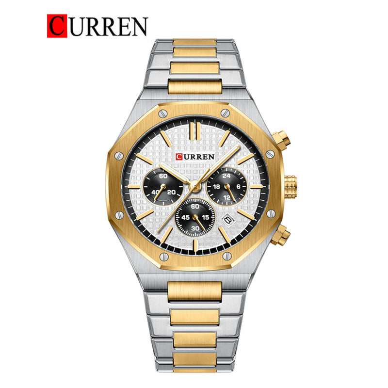 CURREN Original Brand Stainless Steel Band Wrist Watch For Men