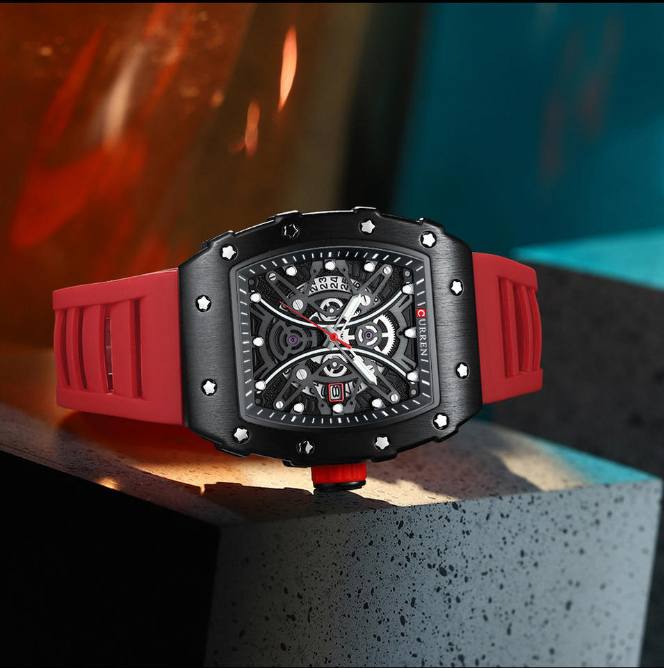 CURREN 8438 Men's Rubber Straps Watch