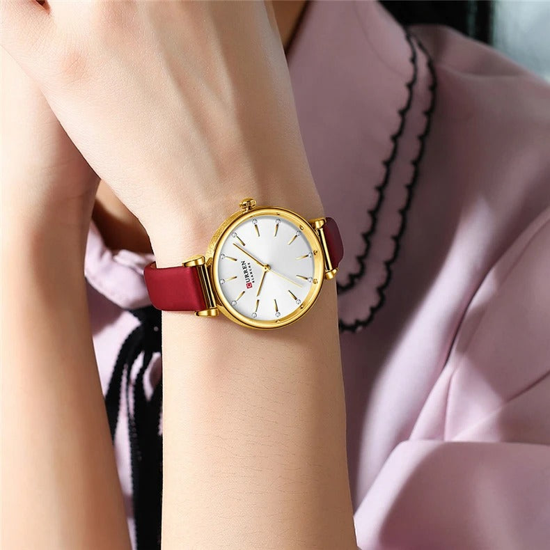 CURREN 9081 Women's Leather Straps Watch
