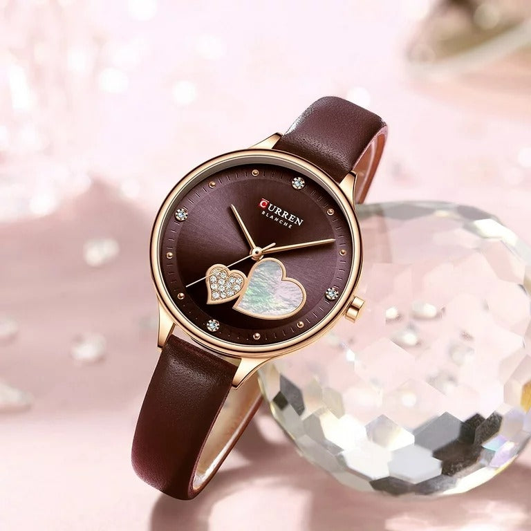 CURREN 9077 Women's Leather Straps Watch