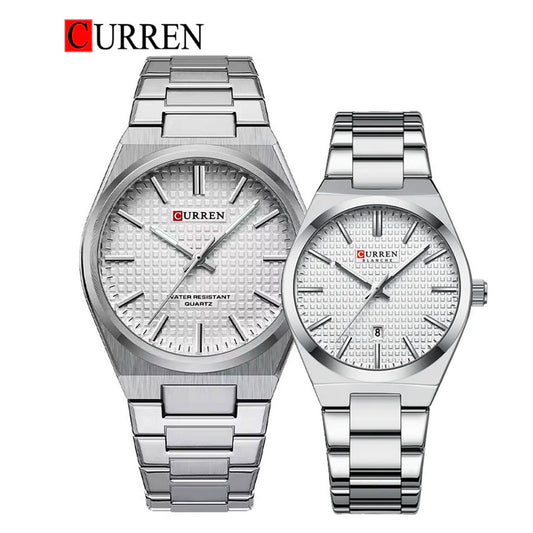 CURREN Couples Stainless Steel Watch