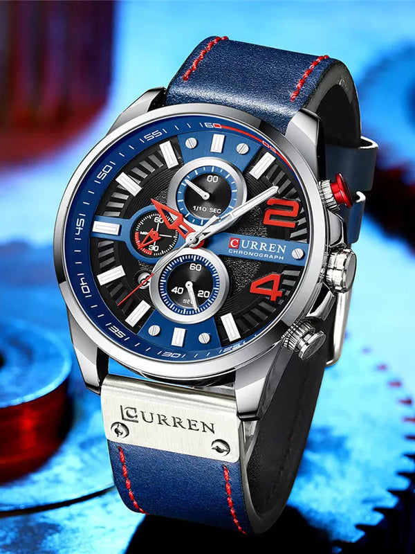 CURREN 8393 Men's Leather Straps Watch
