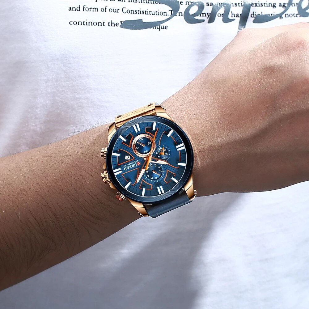 CURREN 8346 Men's Leather Straps Watch