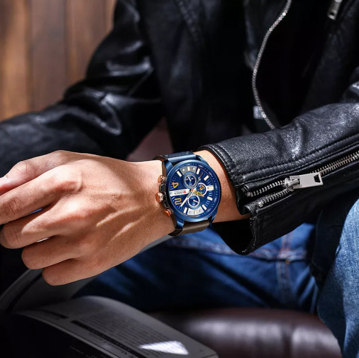 CURREN 8393 Men's Leather Straps Watch