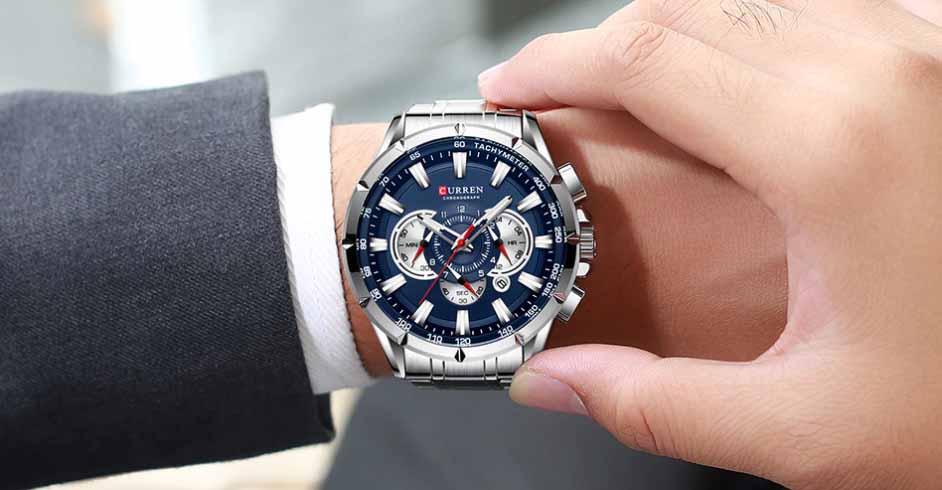 CURREN Original Brand Stainless Steel Band Wrist Watch For Men With Brand (Box & Bag)-8363