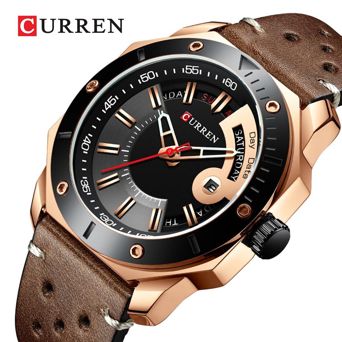 CURREN 8344 Men's Leather Straps Watch