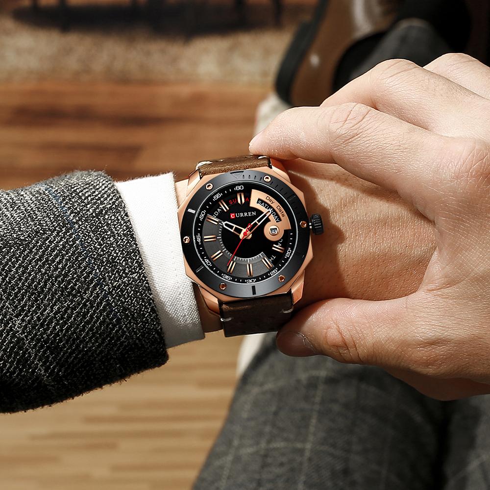 CURREN 8344 Men's Leather Straps Watch