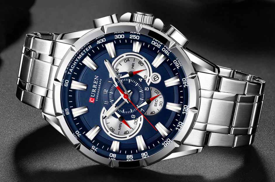 CURREN Original Brand Stainless Steel Band Wrist Watch For Men With Brand (Box & Bag)-8363