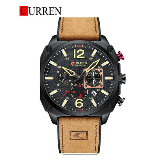 CURREN 8398 Men's Leather Straps Watch