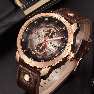 CURREN 8206 Men's Leather Straps Watch