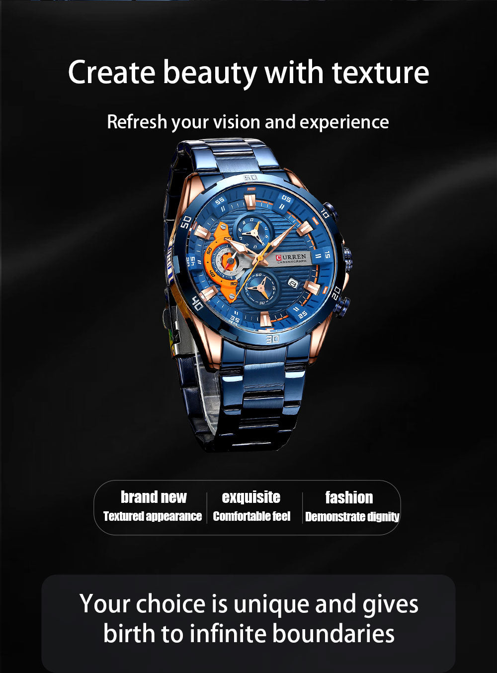CURREN 8402 Men's Strainless Steel Watch