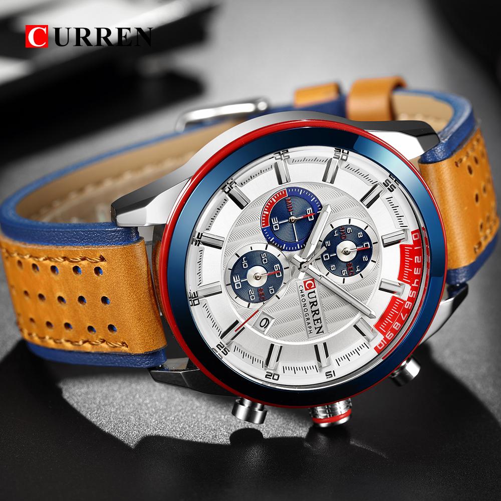 CURREN 8292 Men's Leather Straps Watch