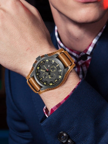 CURREN 8225 Men's Leather Straps Watch