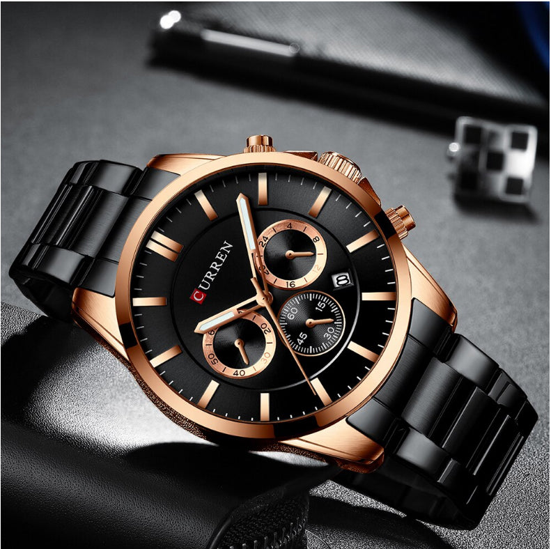 CURREN 8358 Men's Chronograph Steel Watch