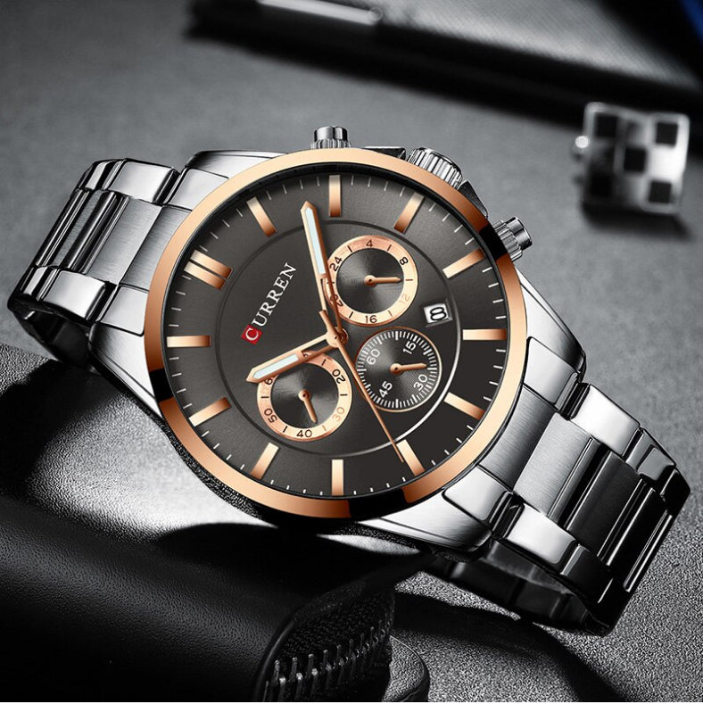 CURREN 8358 Men's Chronograph Steel Watch