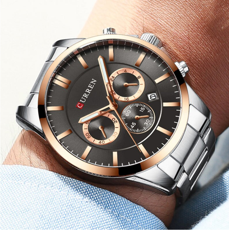 CURREN 8358 Men's Chronograph Steel Watch