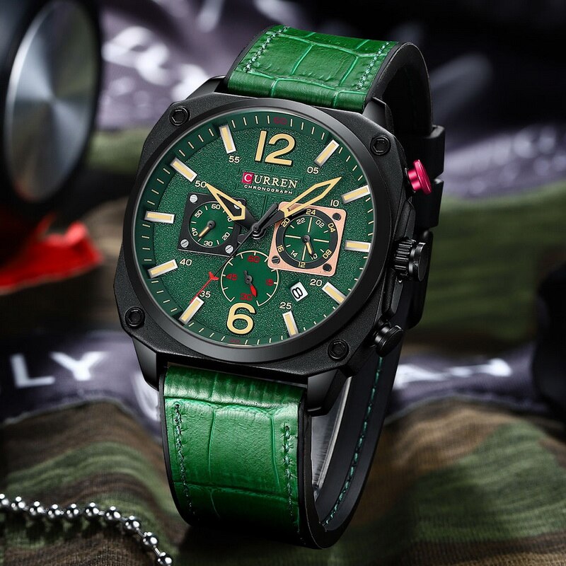 CURREN 8398 Men's Leather Straps Watch