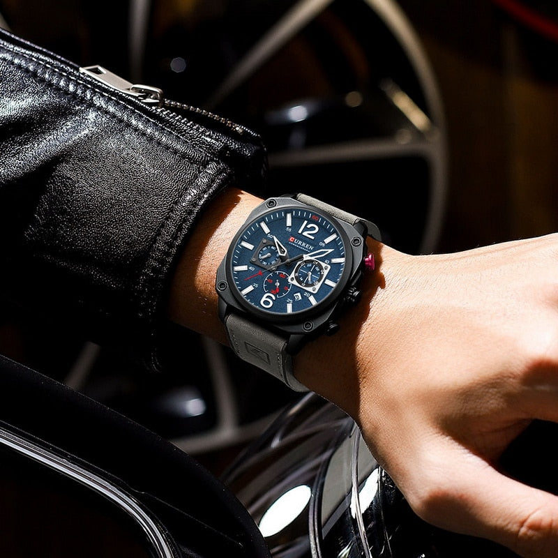 CURREN 8398 Men's Leather Straps Watch