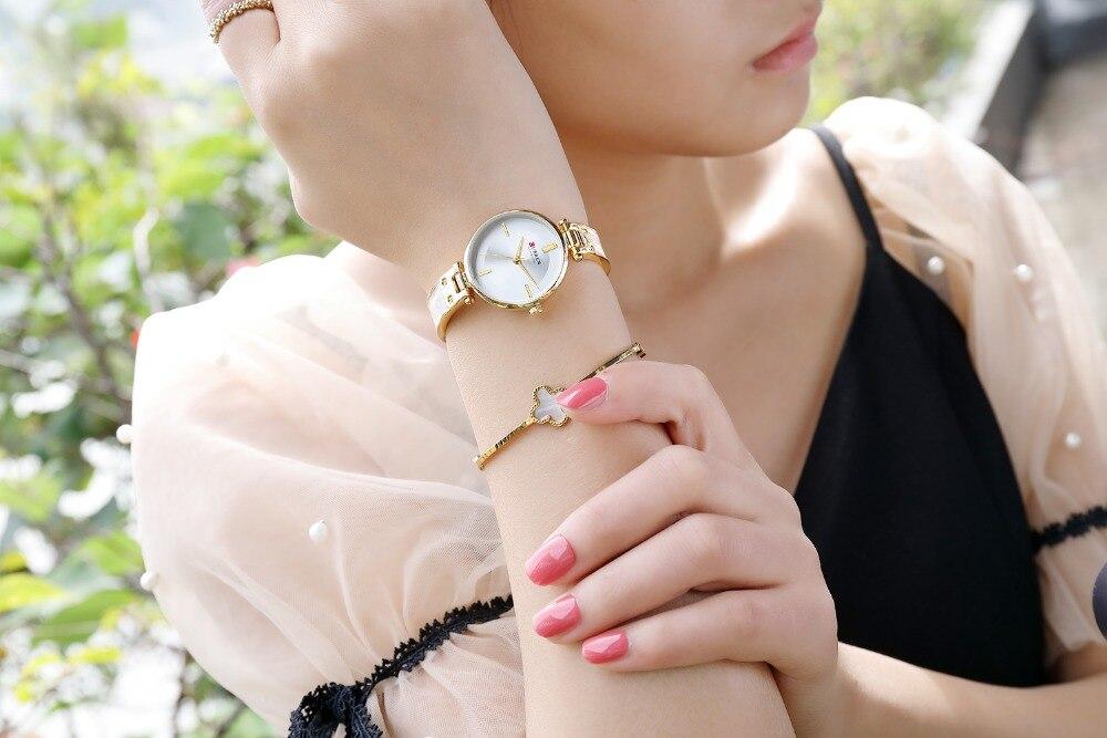 CURREN Original Brand Stainless Steel Band Wrist Watch For Women With Brand (Box & Bag)-9058